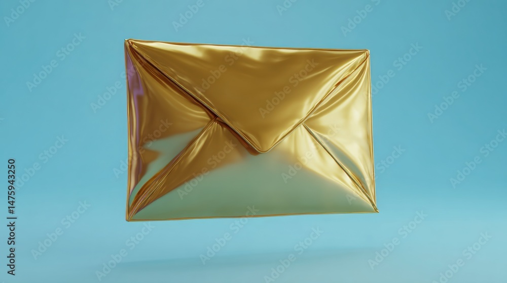 Poster gold envelope symbolizing value-first messaging and priority-focused delivery in business communicat
