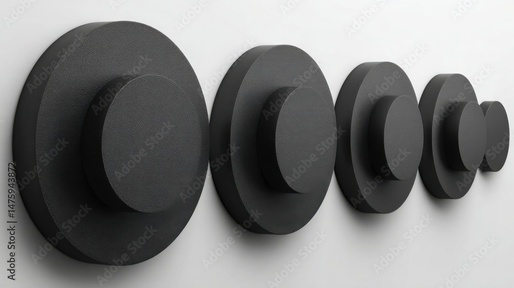 Poster wall displaying five black hats arranged in a unique pattern representing style, fashion, and identi