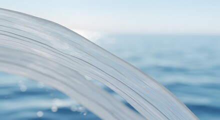 Abstract Water Stream Flowing into Ocean Serene Blue Background