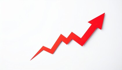 A vibrant red arrow points upward, prominently positioned atop a sleek, ascending graph, symbolizing growth and positive trends in data analysis.