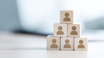 Group of people standing on a wooden block illustrating layered leadership and collaborative foresight vision