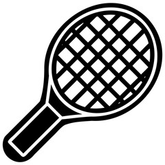 Minimal pickleball paddle vector illustration for sports icons and graphics