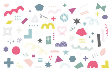 手描き風　飾り　ラフ　落書き　装飾　素材　イラスト　ベクター　あしらい　波線　破線　星　雨　セット