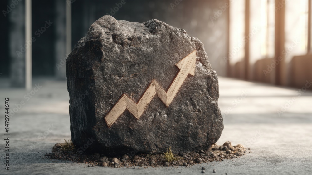 Aufkleber a rock with a cross on it symbolizing the concept of risk exposure and the complexity of life's chal