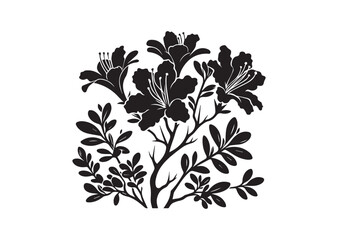 Azalea Flower Silhouette Vector