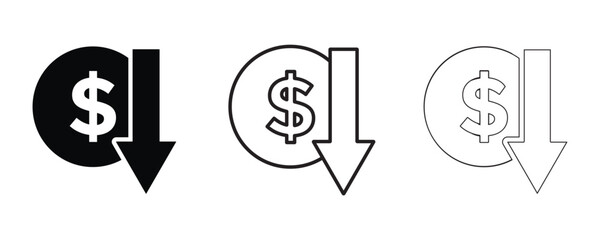 cost reduce icon vector. cost reduce sign icon for web site
