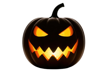 Scary jack o lantern face isolated on transparent background