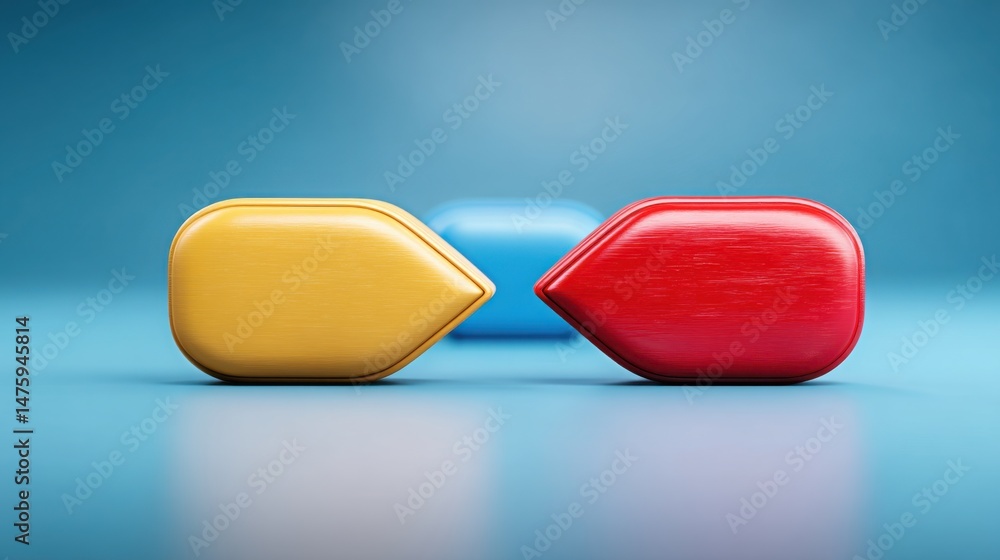 Poster two colorful hexagons positioned together creating an eye-catching visual representation of divergen