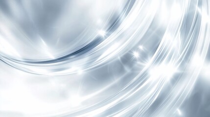 Fototapeta premium Abstract silver and white glowing wave pattern with light and motion effects
