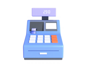 Cash Register Illustration Isolated on Transparent Background