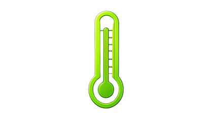 Checking Temperature with Green Thermometer on Transparent Background
