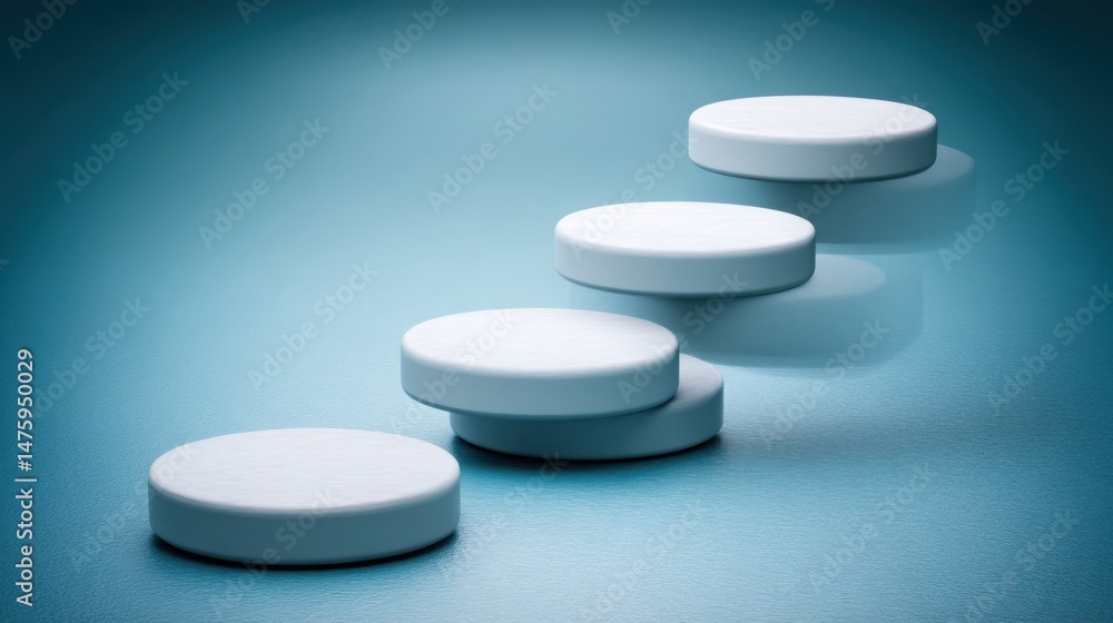 Poster assorted pills representing decisions in quiet investing within a zero-noise icon concept for real f