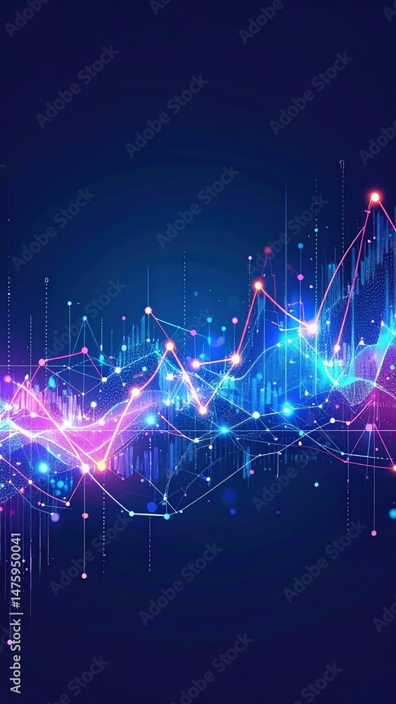 Aufkleber an intricate abstract technology background featuring a network of interconnected lines and dots, sy