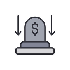 Downward Trend Illustration Of Financial Loss With A Dollar Sign