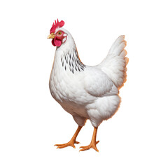 Fototapeta premium Vibrant White Chicken with Red Comb and Wattle