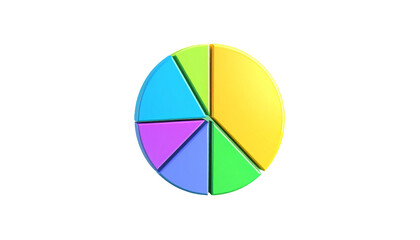 Fototapeta premium Analyzing Colorful Pie Chart on Transparent Background