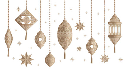 Colorful Lanterns and Decorative Elements for Festive Atmosphere
