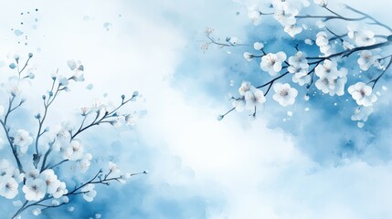 Obraz premium Chinese style ink wash flower painting