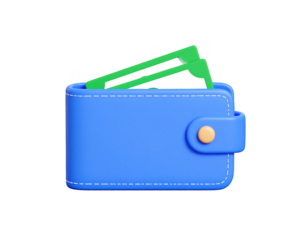 Wallet with Money Showing Digital Illustration