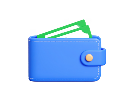 Wallet with Money Showing Digital Illustration