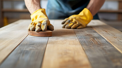 Craftsman Sanding a Wooden Surface