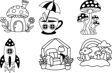 "Whimsical Cottagecore Coloring Bundle – Cozy & Magical Scenes for All Ages"