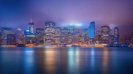 Fototapeta premium Night View of Manhattan Skyline