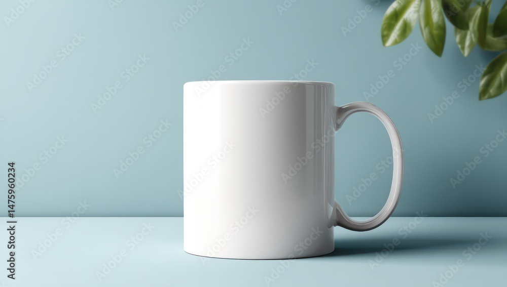 Poster mug mockup offering room for adding your unique branding or custom logo design.