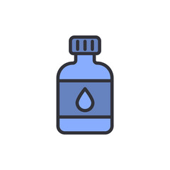 Blue Bottle Ink With Drop Symbol On Transparent Background Illustration