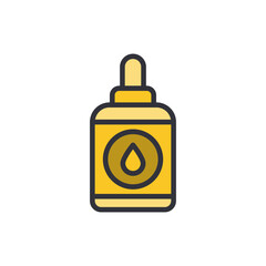 Vintage Ink Bottle Icon Isolated on Transparent Layer Minimalist Style
