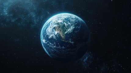 Naklejka premium Celestial view of the planet earth in space.