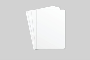 Vector realistic 3d magazine mockup with white blank cover isolated on background. For the business presentation magazine, notebook, booklet, brochure, catalogue or a publisher advertising corporate

