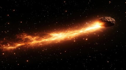 Fiery celestial body hurtling through the cosmos.