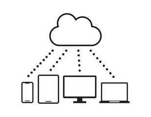 クラウドネットワークのアイコンイラスト