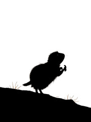Alert Lemming Silhouette Standing on Hind Legs