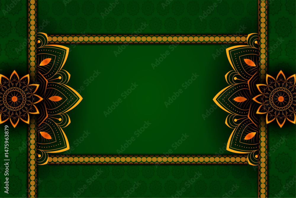 Poster mandala pattern banner design with colorful gradient background | creative abstract template for fly