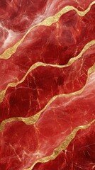 Golden Veins on Crimson Stone