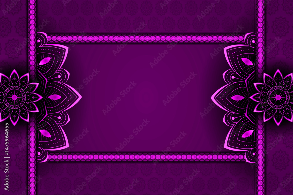 Poster mandala pattern banner design with colorful gradient background | creative abstract template for fly