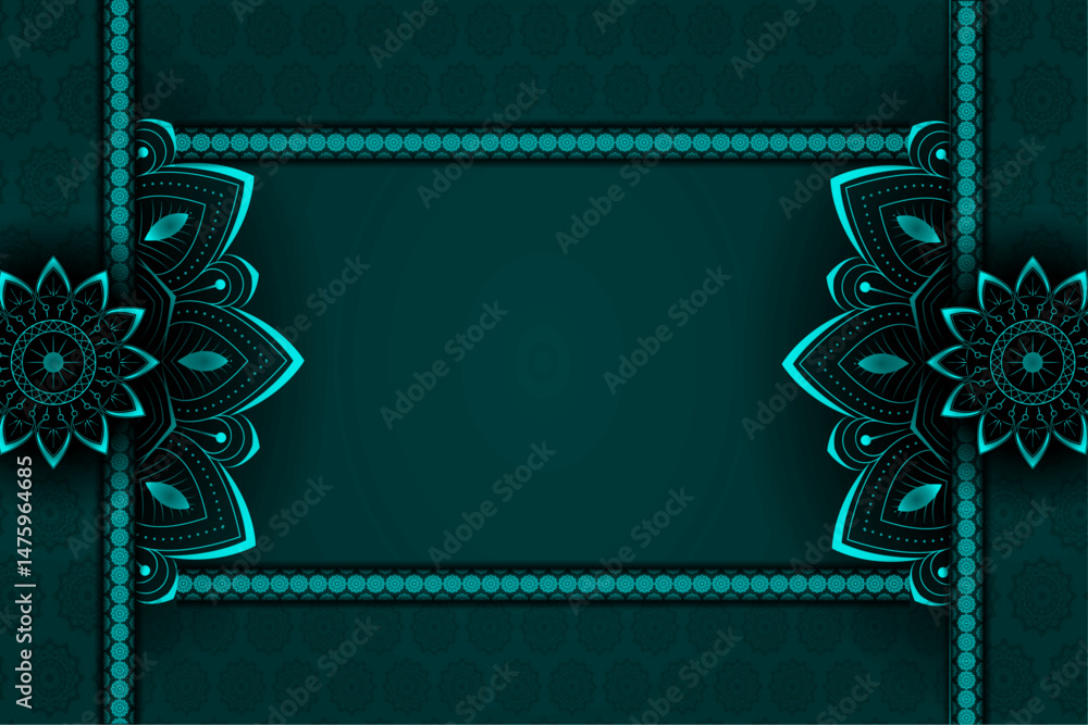 Aufkleber mandala pattern banner design with colorful gradient background | creative abstract template for fly