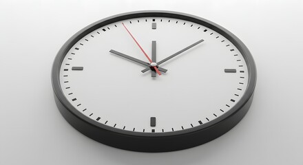 Clock Showing Time on Wall in a Minimalist Style