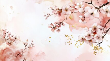 Fototapeta premium Chinese style ink wash flower painting