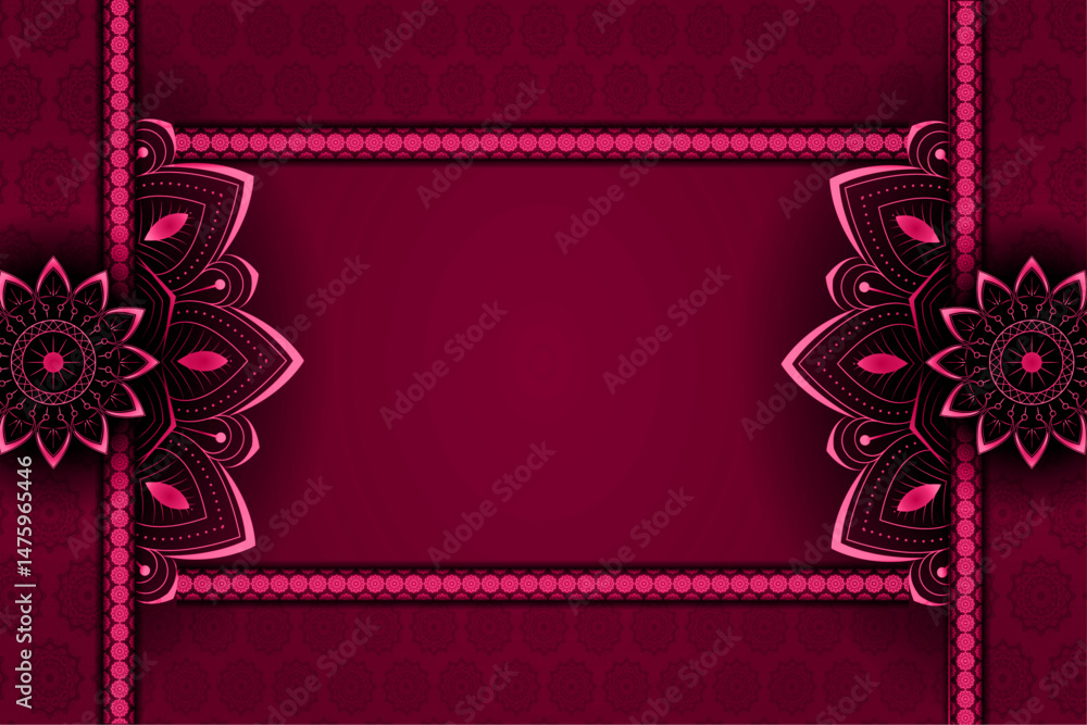 Aufkleber mandala pattern banner design with colorful gradient background | creative abstract template for fly