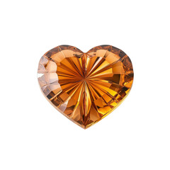 Sparkling Amber Heart-Shaped Gemstone