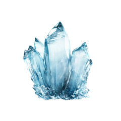 Obraz premium Sparkling Blue Ice Crystals Cluster, Isolated on Black Background