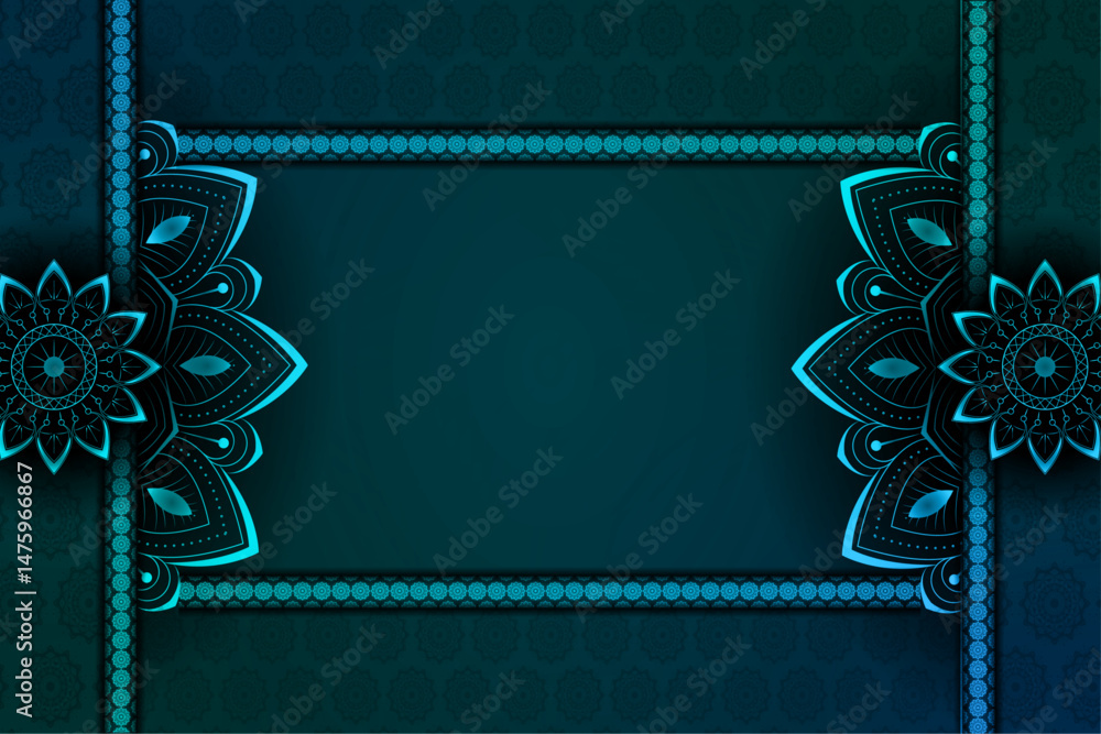 Poster mandala pattern banner design with colorful gradient background | creative abstract template for fly