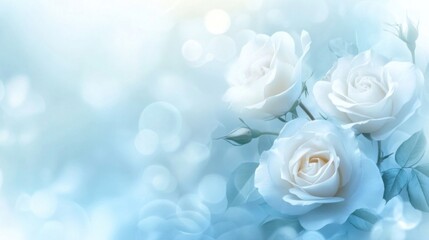 An ethereal and delicate view of white roses