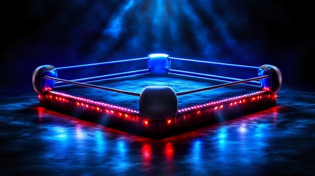 Neon Boxing Ring Arena