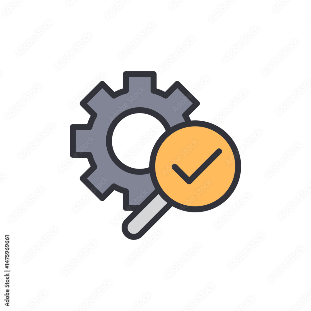 Poster gear inspection confirmed symbolizing process validation and verification