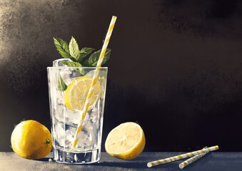Refreshing Homemade Lemonade with Mint – Summer Drink in Mason Jar