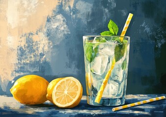 Refreshing Homemade Lemonade with Mint – Summer Drink in Mason Jar